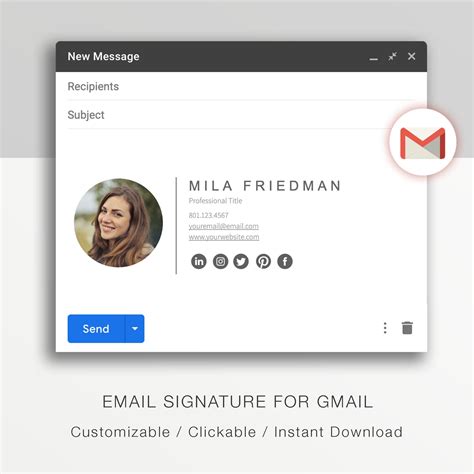 Create an email signature from a template .